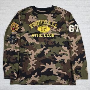 Polo Ralph Lauren Camo Athletic Club Long Sleeve T-Shirt Boys L (14-16) Patches